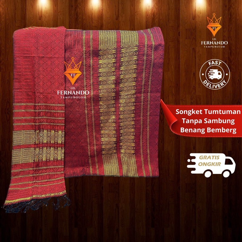 Songket Tumtuman Tanpa Sambung Benang Bemberg Kain Tenun Asli Pakaian Tradisional Pesta By Fernando 