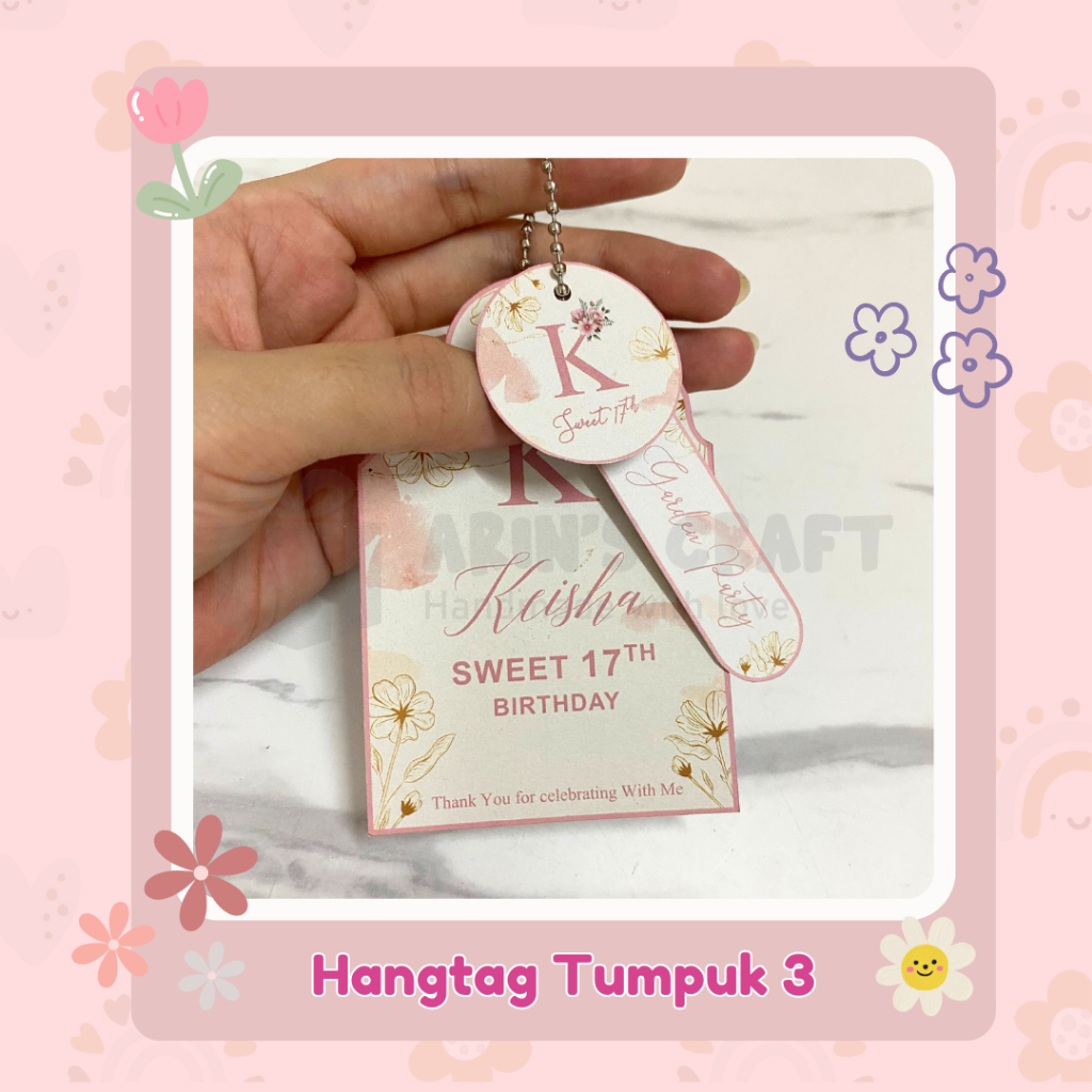 

HangTag Sovenir / Hampers Tag Ulang Tahun / Custom Tag / Thank you label Tumpuk
