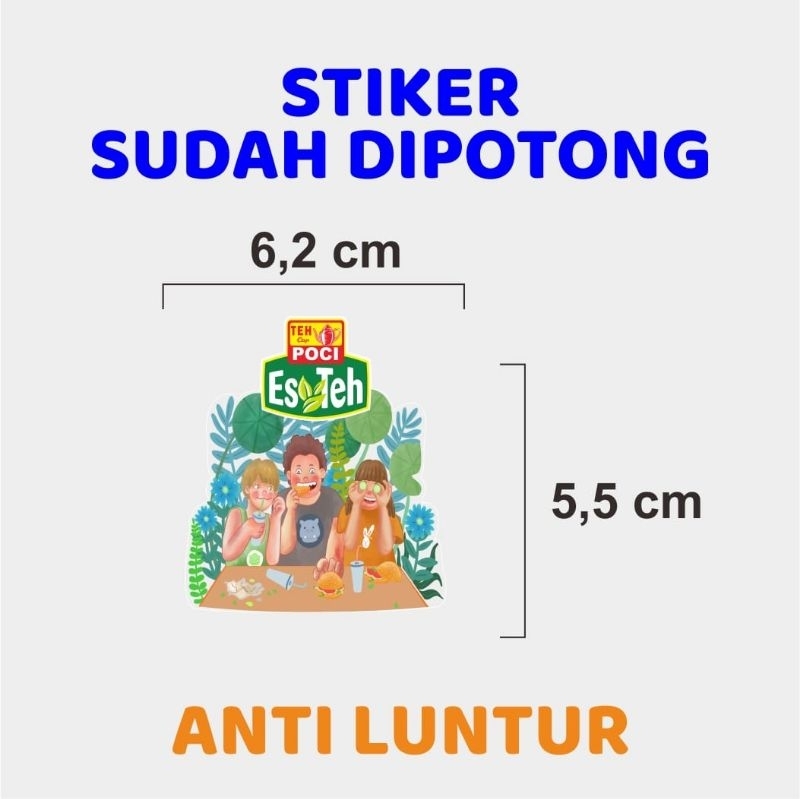 

stiker lebel cup Es TehPoci Kartun 50 pcs