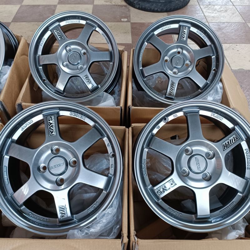 VELG RAYS TE37 SAGA RING 15 PCD 4X100 LEBAR 6,5