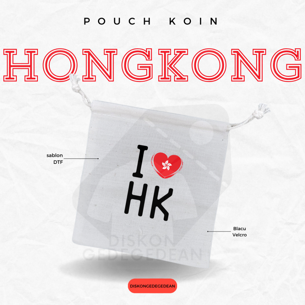 Diskongedegedean Pouch Dompet Koin Souvenir Hongkong Dompet Koin Oleh Oleh China Bahan Blacu Type 3