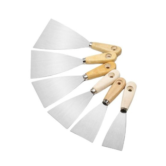 Kapi Besi Gagang Kayu / Kapi Cat / Kapi Dempul Kualitas Super Carbon Steel Crom KS Ukuran 1.5", 2”, 