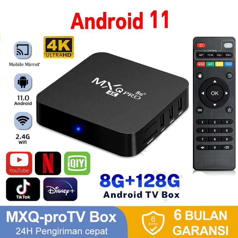 Android tv box MXQ pro 4K 5G TV Box Android 11.1os RAM 8GB ROM 128GB 4K Smart Tv Box Google Assistant