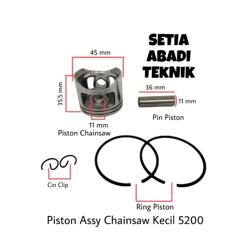 Piston Chainsaw 5200/Piston Senso 5200/Piston Set Senso 5200/Piston Set Chainsaw 5200