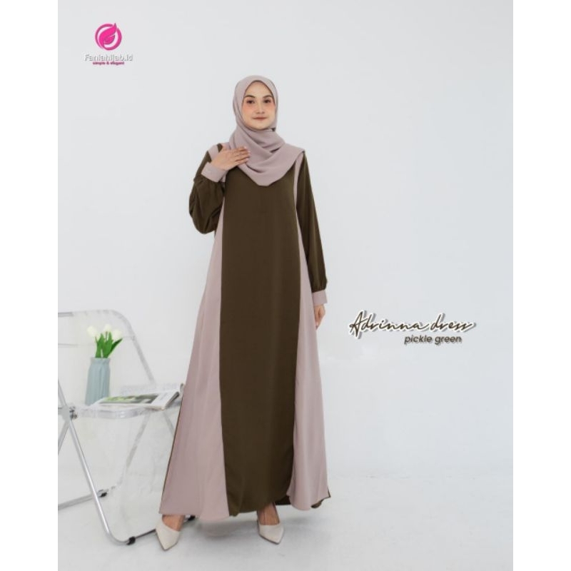 ADRINNA DRESS ORI BY FANIAHIJAB basic material full kain Paulista premium