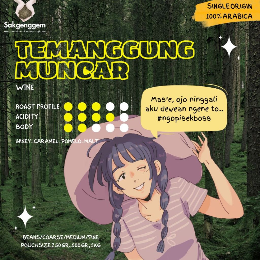 

Biji Kopi Bubuk Arabika Temanggung Muncar Wine | Single Origin Coffee | Fresh Roasted