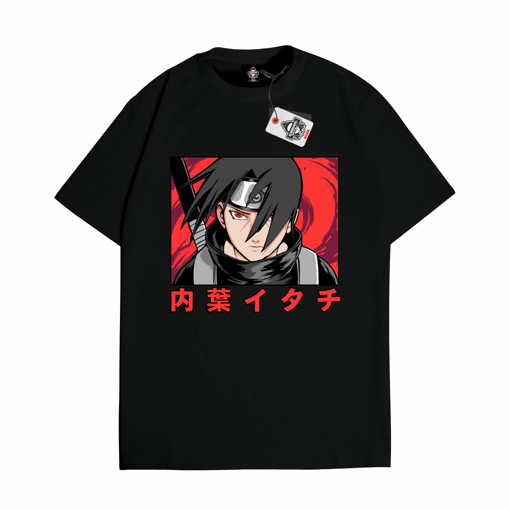 KARIMAKE Kaos Baju T Shirt Distro Unisex Gambar Anime NARUTO ITACHI UCHIHA AKATSUKI