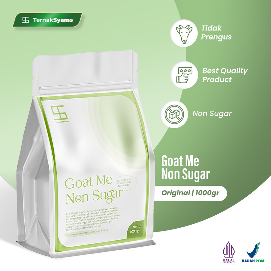 

Ternak Syams Goat Me Non Sugar - Susu Kambing Etawa Bubuk Tanpa Gula Original 1000 gram