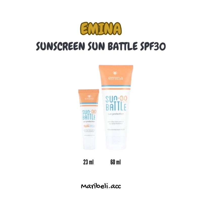 [MARIBELI] Emina Sun Battle Spf30 PA+++ Sunscreen Emina 60ml 23ml
