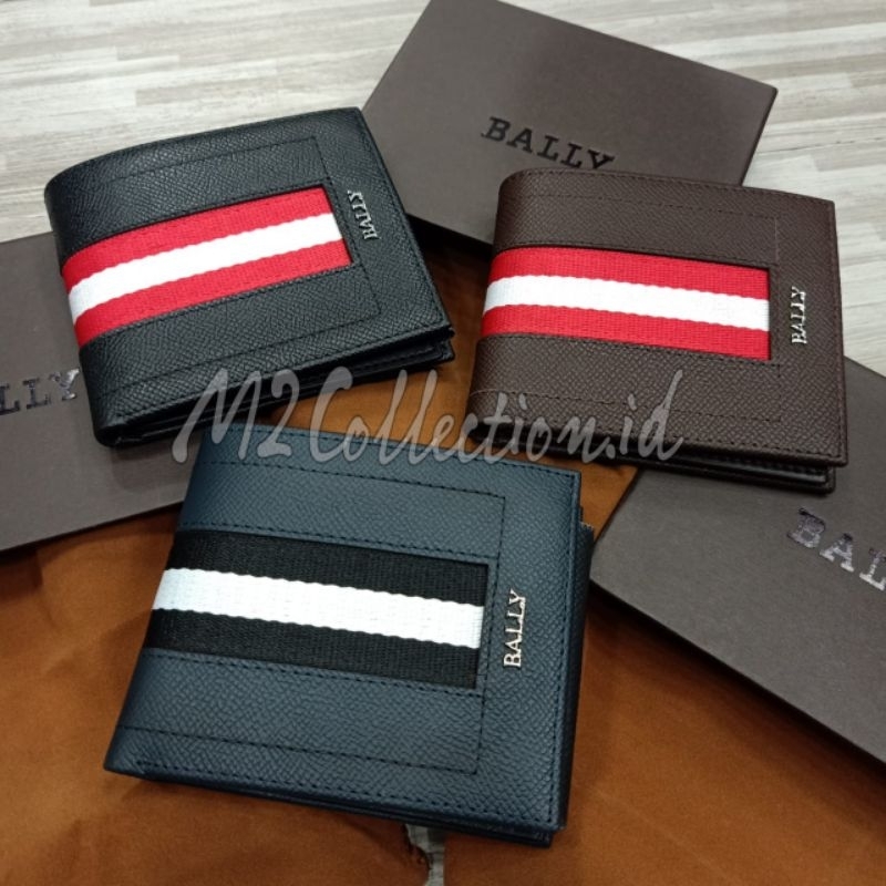Dompet Bally Leather dompet lipat pria kulit import