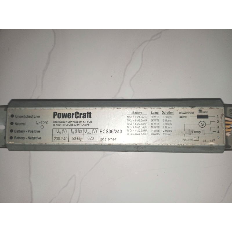 PowerCraft Baterai Lampu Emergency Lampu TL PowerCraft ECP Lampu TL
