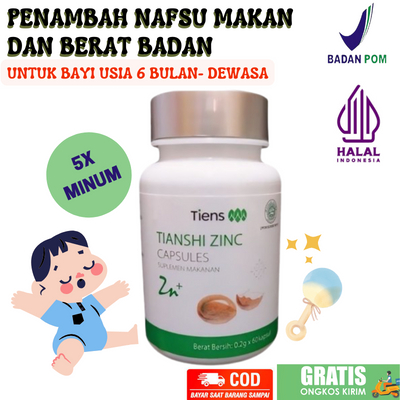 Zinc Capsule Vitamin (5 kapsul) Penambah Nafsu Makan Anak (bayi 6bulan - dewasa) PenggemukBadan Anak