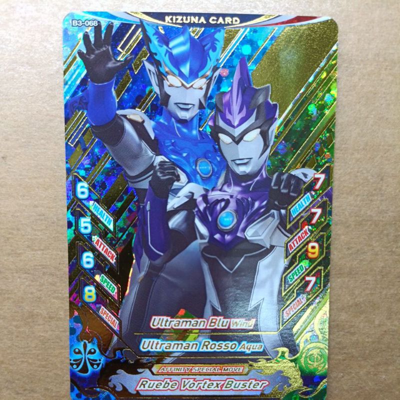 Kartu Ultraman Kizuna Card Ultraman Blu Wind & Ultraman Rosso Aqua B3-068 - Ultraman Fusion Fight R/