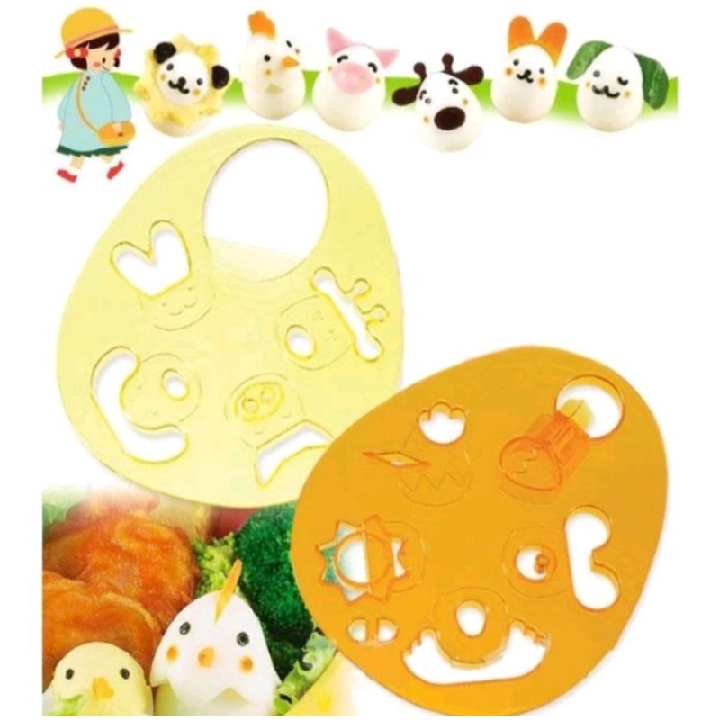 cetakan bento telur keju wortel dan sosis alat dekor telur dan sosis