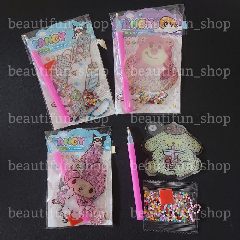 Mainan menempel diamond karakter sanrio | menempel sticker diamond sanrio diy tempel stiker manik sa