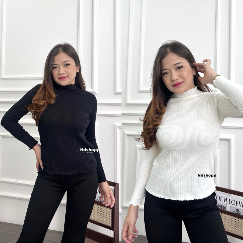 Manset Inner Daleman Hijab Baju Inner Turtle Neck Rajut Wanita