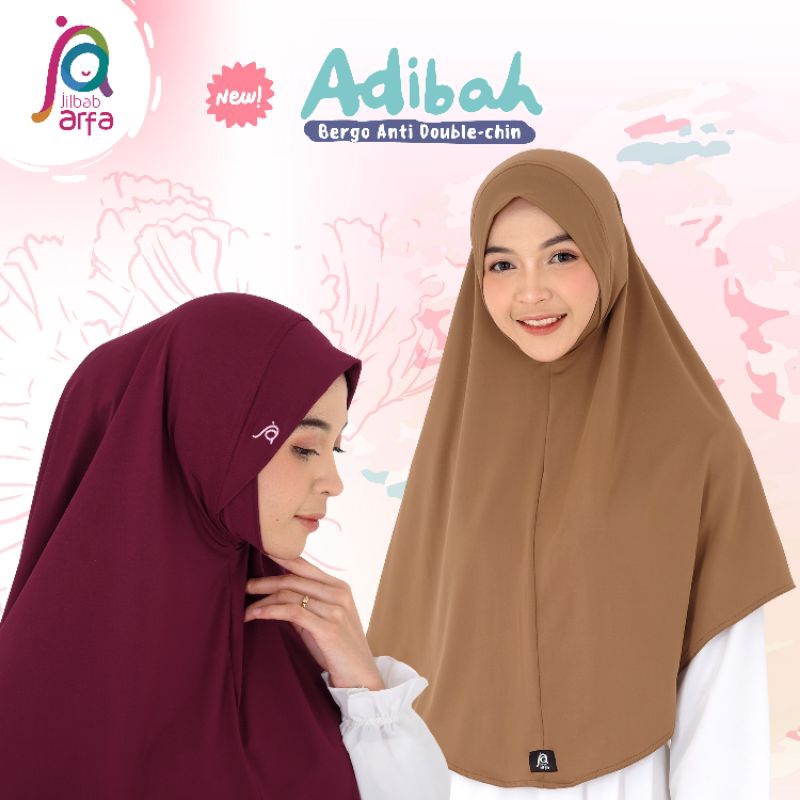 Jilbab Afra Arfa - Bergo Dagu Adibah Anti Double Chin berbahan Spandex Premium | Bergo Hijab Jilbab 