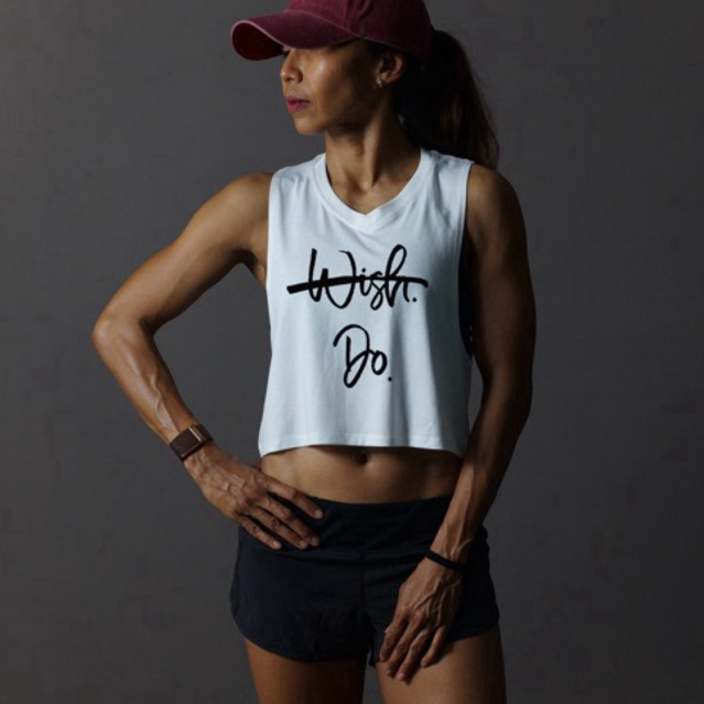 Crop Tank Top Sleeveless Top Crop Top Loose Top Low Cut Top Kaos Gym & Kaos Olahraga Wanita - Wish D