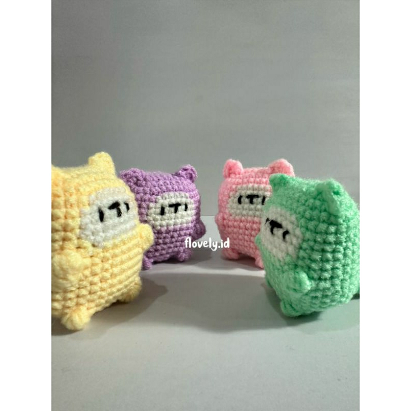 Tofu cat | Cube Cat | Gantungan Kunci Kucing | Cat keychain | Cat Charm | Boneka Kucing | Cat Doll