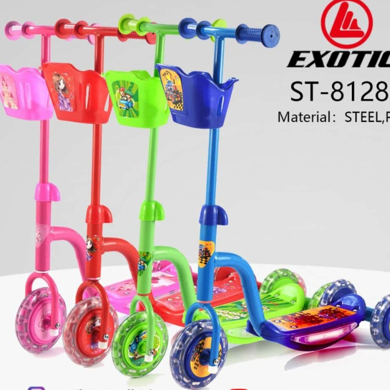 SCOOTER/OTOPED ANAK MUSIK & LAMPU EXOTIC ST-8128 - Merah