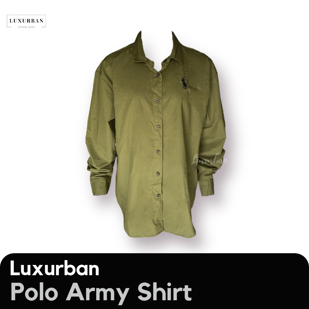 Shirt Army Polo - Kemeja Wanita - Kemeja Formal - Kemeja Polo - Atasan Wanita