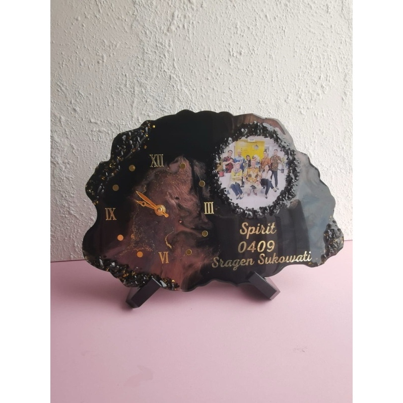 Jam Dinding Resin Art | Room Decor Estetik Quartz Custom | jam meja resin aesthetic | desk clock gif
