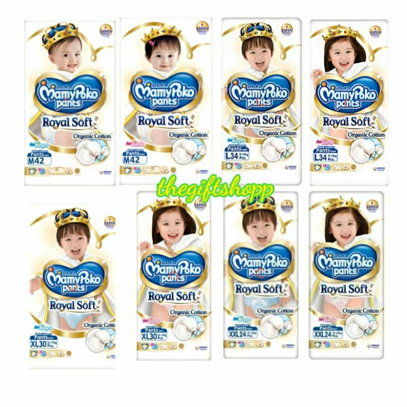 MAMYPOKO ROYAL SOFT GIRL BOY M42 L34 XL30 XXL34