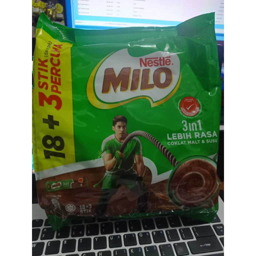 

Milo Malaysia nestle 21 sachet (18+3) original 100%
