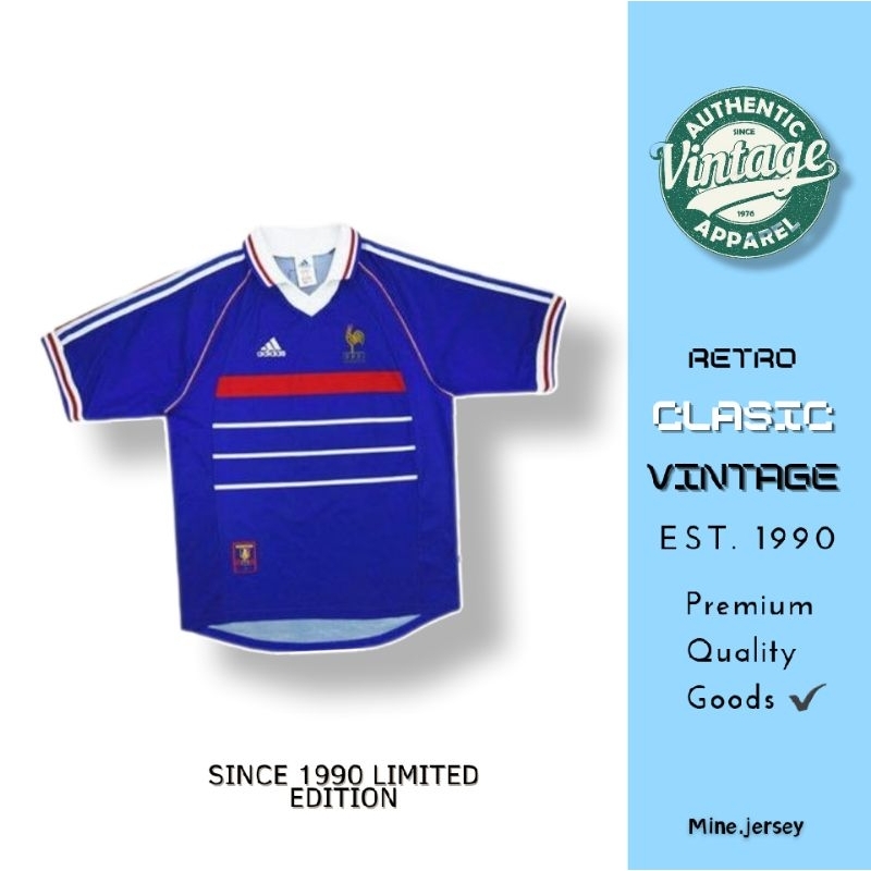 Jersey Retro Prancis home 1998 Grade ori
