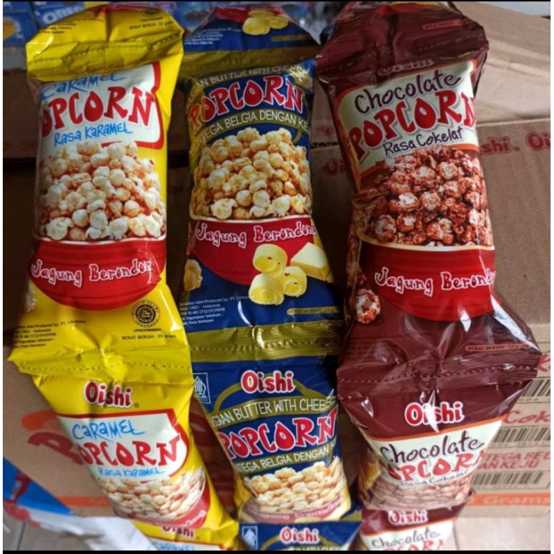 

Popcorn Oishi Rasa Caramel,Keju,Cokelat Jagung Berondong Renceng