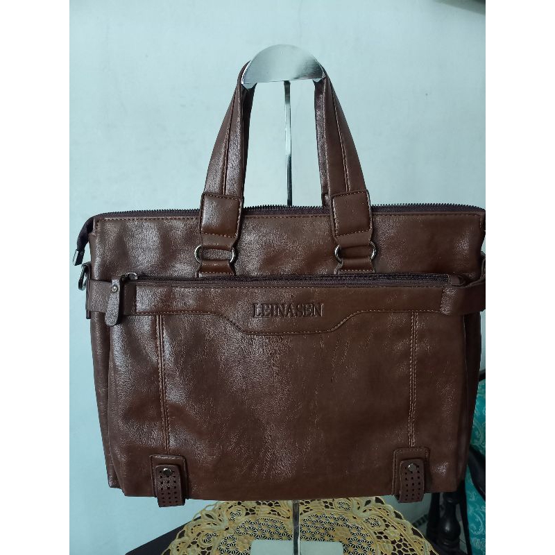 Brand Leinasen, tas kerja pria, tas kantor premium, size 40 x 30 x 10