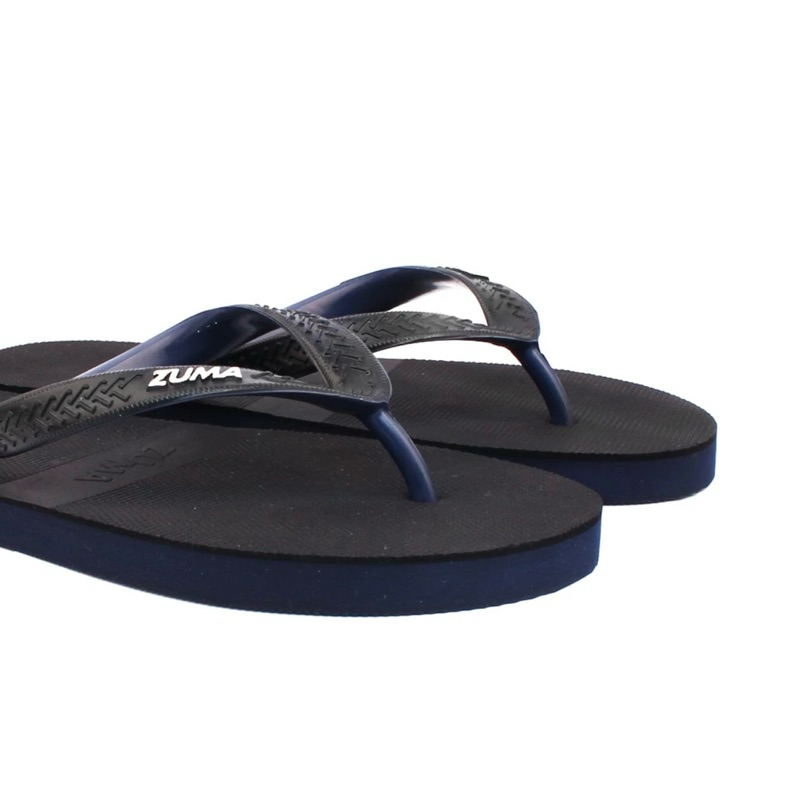 Sandal Zuma Men Black Series Hitam Navy / Sandal Jepit Karet Cowok
