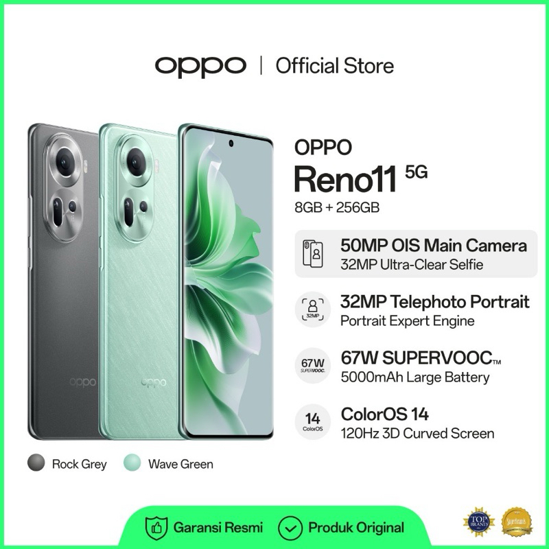 OPPO RENO 11 5G 256 GB CURVE/MELENGKUNG FREE GIFT ENCHO BUDS 2
