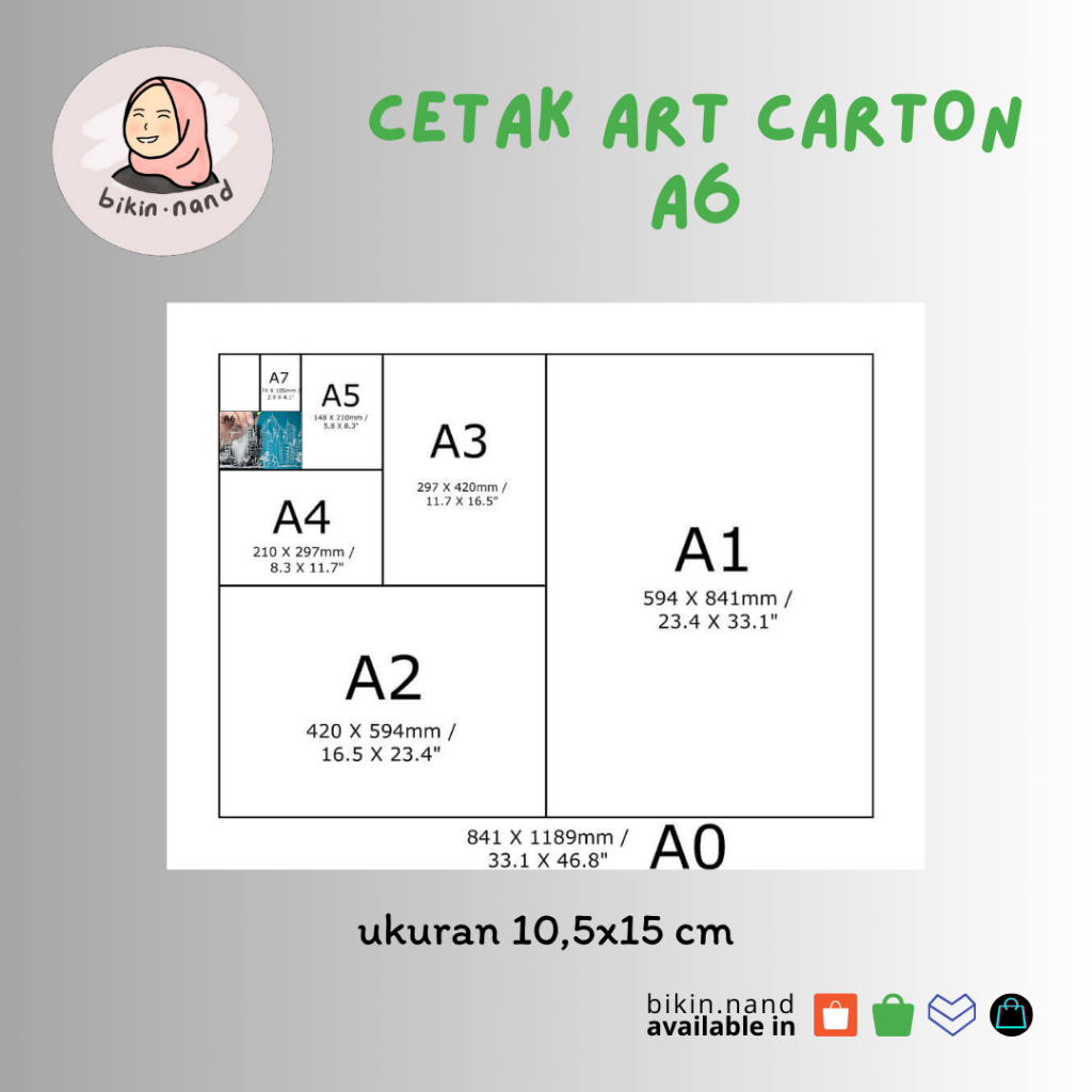 

Cetak Art Carton ukuran A6 (10,5x15 cm)