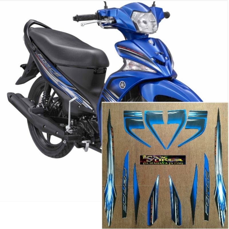 Striping Original Yamaha Force Biru tahun 2013 2014