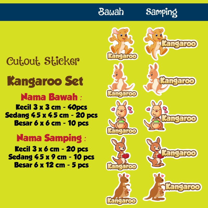 

sticker nama cutout kangguru kangaroo
