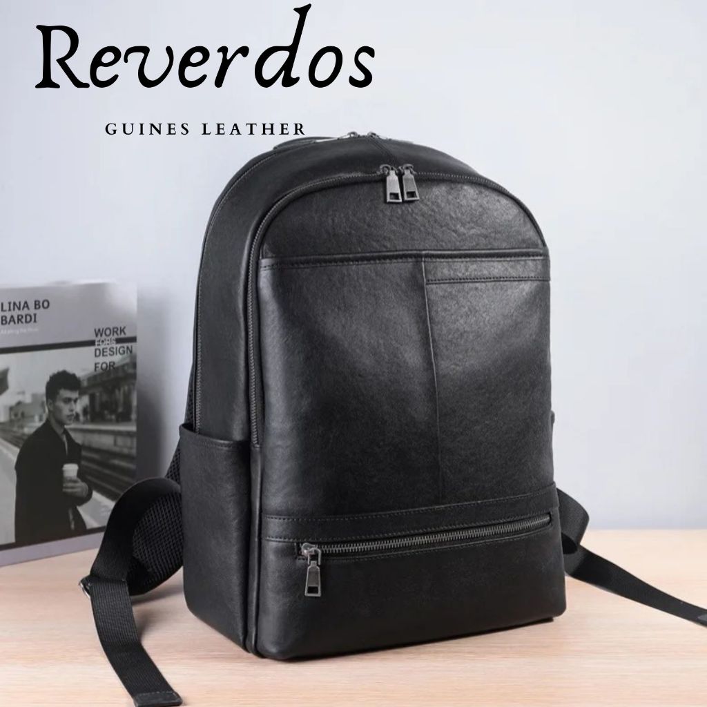 Tas Ransel Backpack Sekolah Kulit Asli - Tas Ransel Simple Pria Kulit Asli