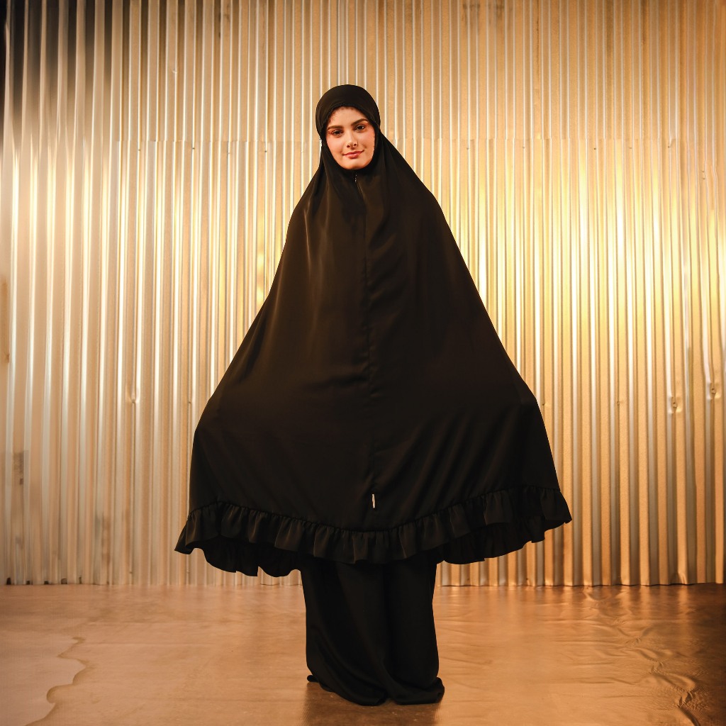 Shafira Fridha Prayer Set Black | Mukena Exclusive Set Dewasa