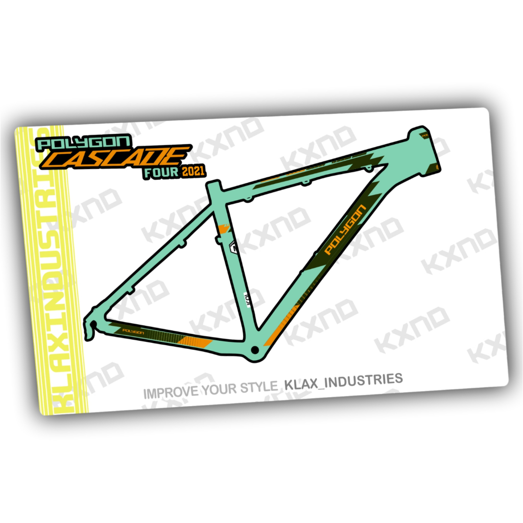 decal frame polygon cascade 4 2021 klax industries stiker sepeda