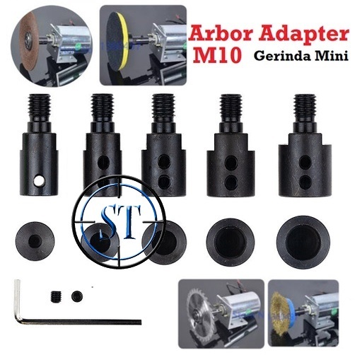 Shank M10 Arbor Mandrel Connector Drill Konektor Grinder Adapter Cutting Tools Blade Ukuran 5mm 8mm 