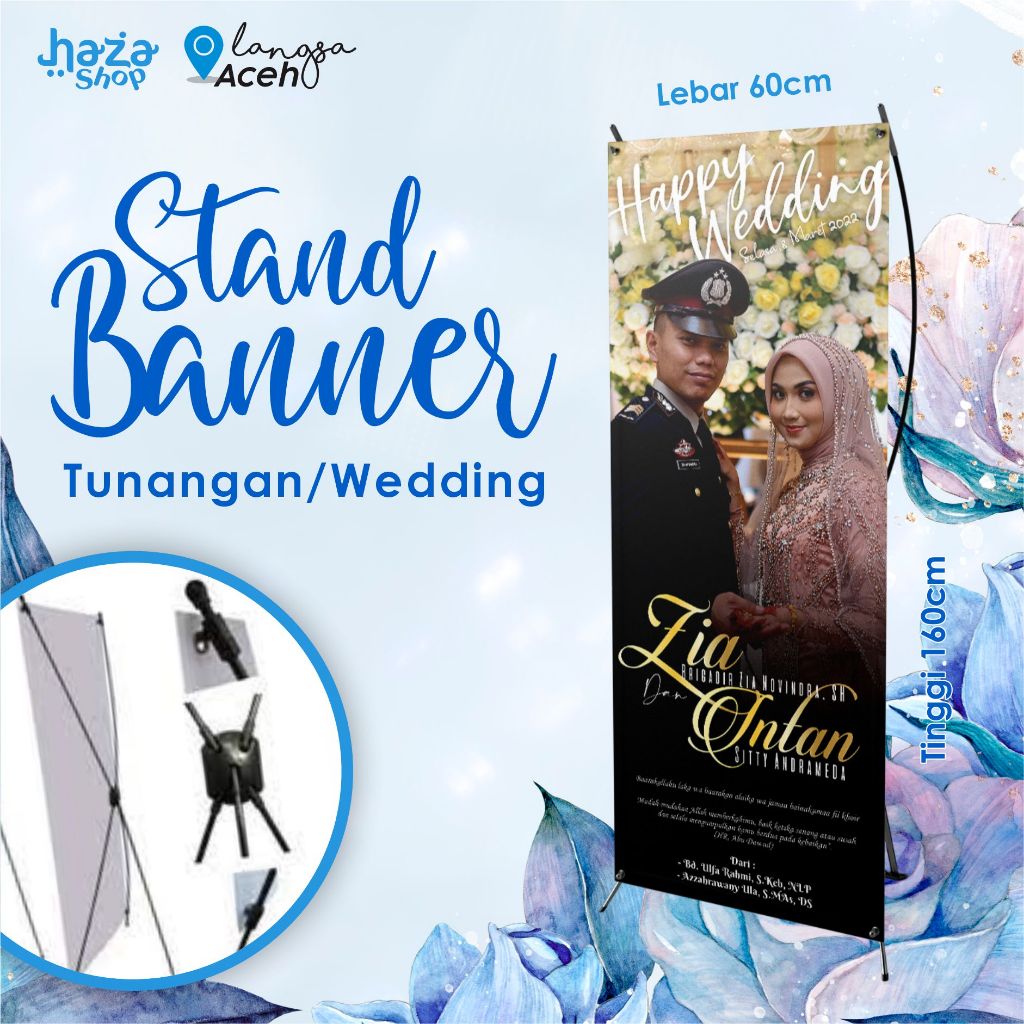 BANNER NIKAH | PAKET STAND BANNER RESEPSI | CETAK X BANNER | X BANNER KOMPLIT UNTUK PERNIKAHAN DAN T