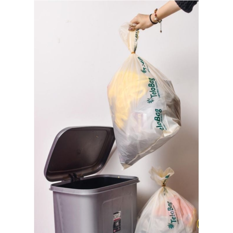 Trashbag kantong sampah telobag WR size 44x60 premium cassava organik bag