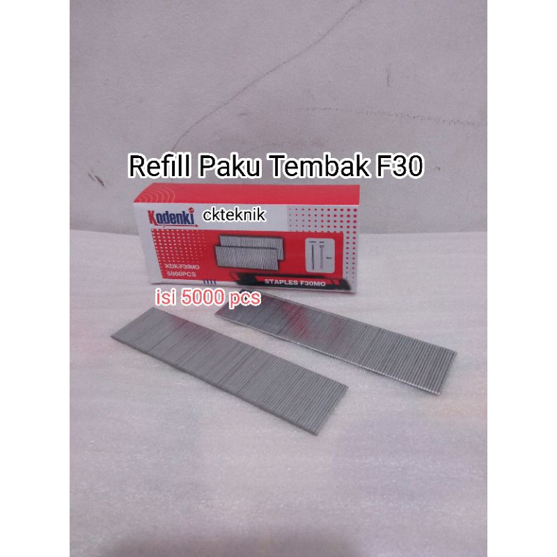 isi steples kodenki paku tembak F30 model lulus Refill mesin steples paku tembak angin gun F30