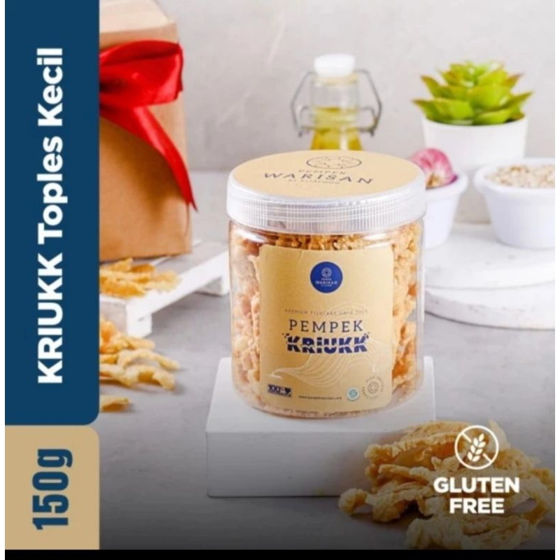 

empek empek khas Palembang tenggiri asli pempek warisan kriukk 150gr 1 botol kecil