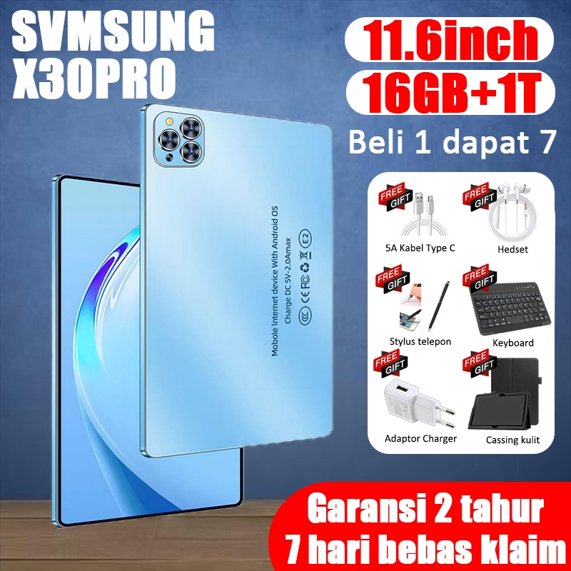 2024 Tablet Android Baru X30pro PC Tablet Murah 5G 11.6inch RAM 16GB+1T ROM Anak Android Svmsung Galaxy tab Pro11 Oppo Xiomi Pad Ipad Second Original Wifi Only Layar Mobil Ipet Tab HP Promo Cuci Gudang Asli WIFI/S9/pro11/s8/samsung