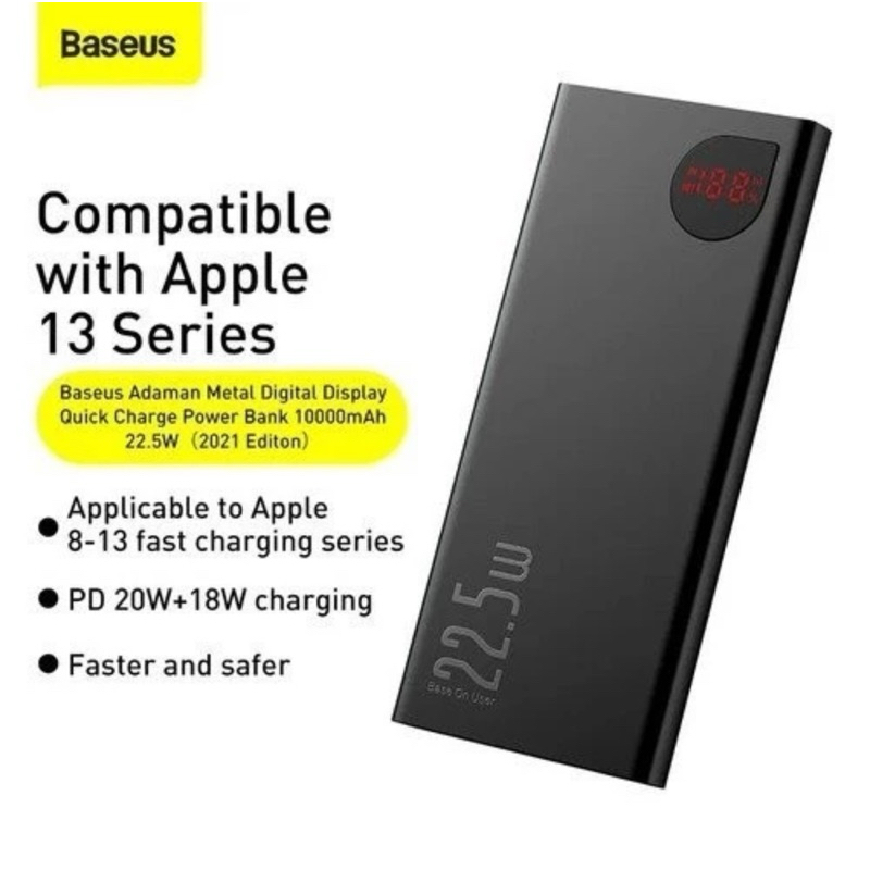 Baseus Adaman Powerbank Metal Digital Display QC 10000mAh 22.5W