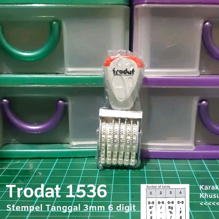 

RB Stempel Angka Manual 6 Digit 3mm 4mm 5mm Trodat 1536 1546 1556