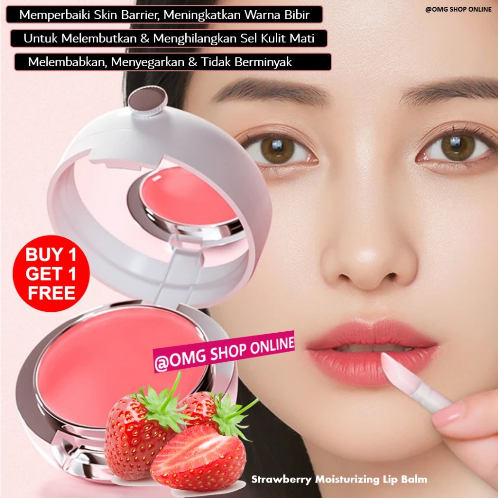 Beli 1 GRATIS 1 - Strawberry SPF Lip Balm Pemerah Bibir Hitam Ampuh Permanen Lipbalm SPF Liptint Lip