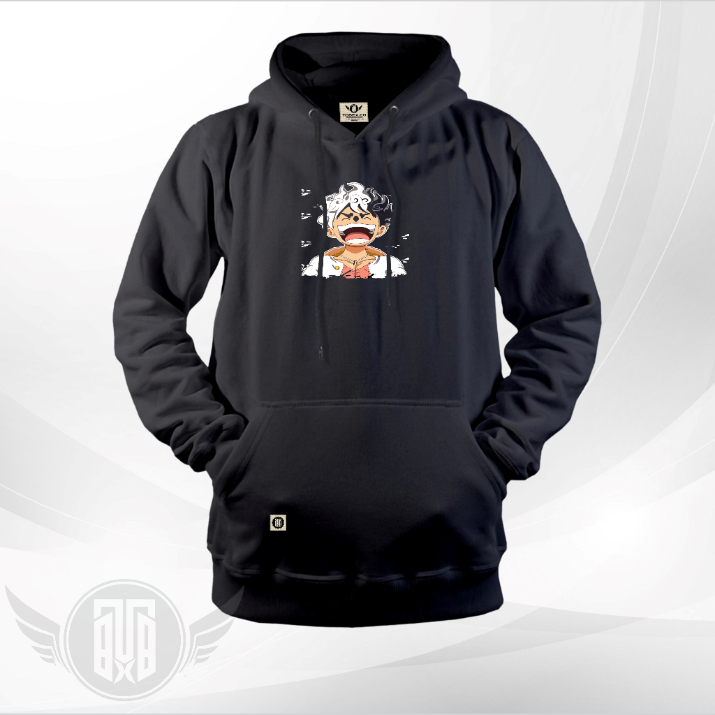 Tobex.co Hoodie Anime Pria Motif One Peace Luffy Sweater Hudie Wanita Pria Warna Hitam Switer Oblong