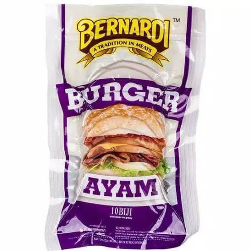 

BERNARDI Burger Daging Ayam Premium Isi 6 Pcs @250 Gram